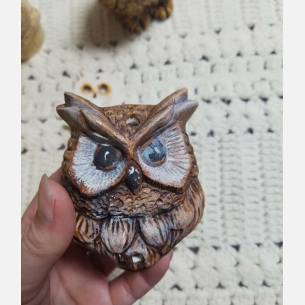 Vintage Lot Of 5 Ceramic Owl Figures Etc Vintage Retro 70s - Picture 3 of 8